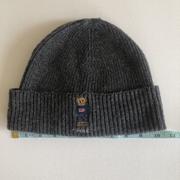 Polo Ralph Lauren Other - Polo Bear Ralph Lauren beanie winter hat knit Cuffed Gray O/S